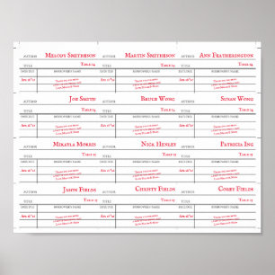 Póster Tarjetas de número de mesa de tarjeta de pago de b