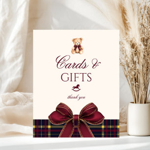Póster Tarjetas de osito de peluche y regalos con rebanad