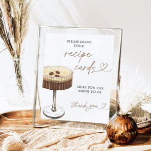 Póster Tarjetas de Receta de Espresso Martini Nupcial, Se