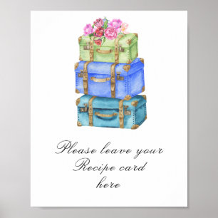 Póster Tarjetas de receta para ducha de novia con bolsas 