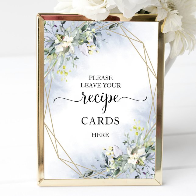 Póster Tarjetas de Recetas de Bridal Shower Geométricas c (Subido por el creador)