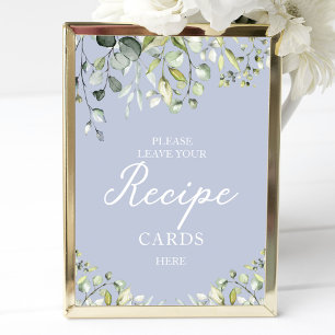 Póster Tarjetas de Recetas de Desayuno de Boda con Verde 