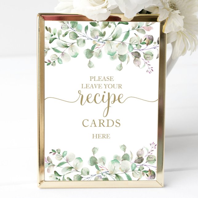 Póster Tarjetas de Recetas de Ducha de Novia con Verdor S (Subido por el creador)