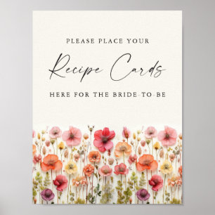 Póster Tarjetas de Recetas de Regalo de Boda Love In Bloo