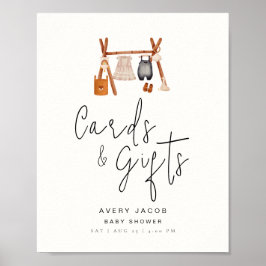 Póster Tarjetas de regalo Rótulo de ropa mínima de Boho B