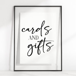 Póster Tarjetas De Regalos De Baby Shower De Letra Modern