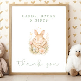 Póster Tarjetas de regalos de libros para baby shower de 