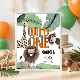 Póster Tarjetas de regalos de Safari Wild One imprimibles