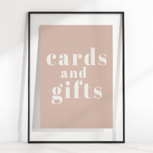 Póster Tarjetas de regalos de tipografía de arenisca rosa