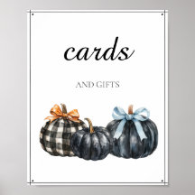 Tarjetas de regalos para baby shower de calabaza c