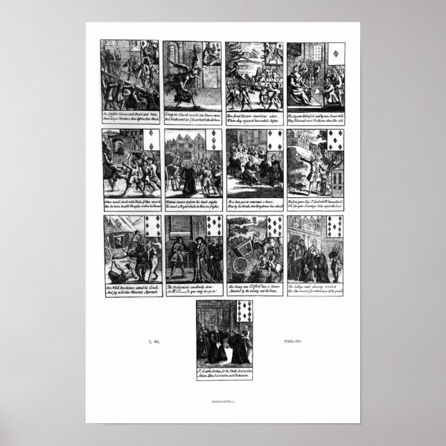 Póster Tarjetas de reproducción que representan la impugn (Frente)
