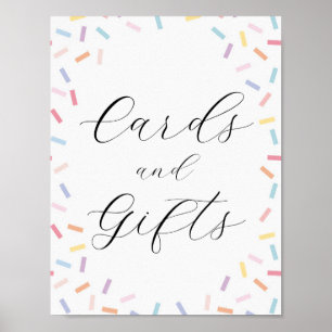 Póster Tarjetas de rociado para bebés y Rótulo de regalos