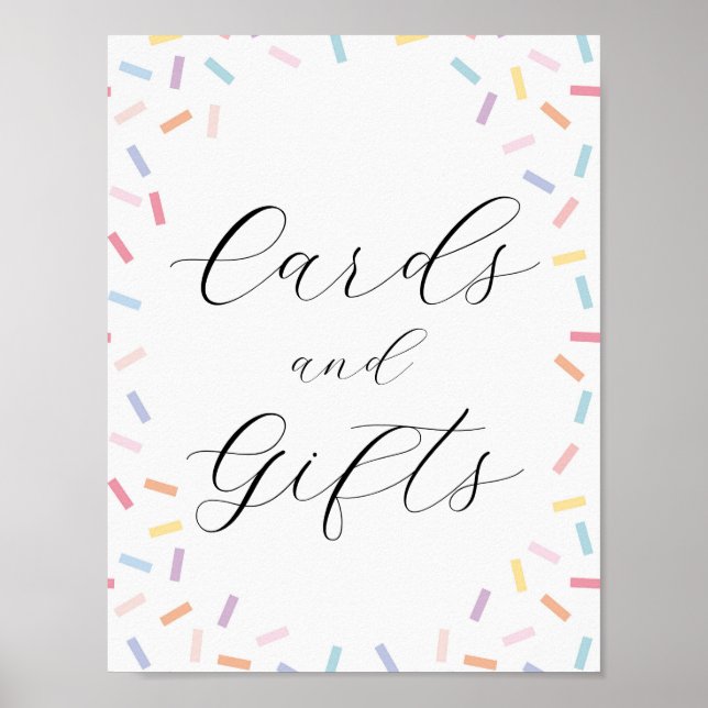 Póster Tarjetas de rociado para bebés y Rótulo de regalos (Frente)
