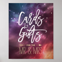 Tarjetas de Rótulo boda Regalos Constelación Galax
