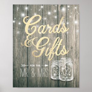 Póster Tarjetas de Rótulo boda y regalos Jars Mason de Ma