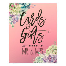 Tarjetas de señaligen de boda y regalos Suculentas