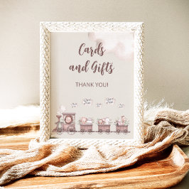 Póster Tarjetas de tren y regalos para bebés Safari