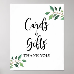 Póster Tarjetas de Verdor y Regalos Boda o Rótulo Fiesta