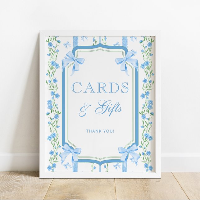 Póster Tarjetas Floral y de vaca azules y regalos (Subido por el creador)