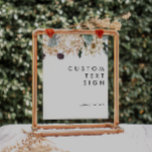Póster Tarjetas Florales Blancas y Regalos Rótulo Persona<br><div class="desc">Diseñamos este Rótulo Personalizado de Tarjetas Florales Blancas y Regalos para completar su rústico boda tropical oscuro. Con su vegetación bohemia acuática y sus modernas flores bohemias de invierno, como protea, dahlia y loto seco, el diseño seguro que desprenderá su temática verde y blanca minimalista. Cambie el texto y agregue...</div>