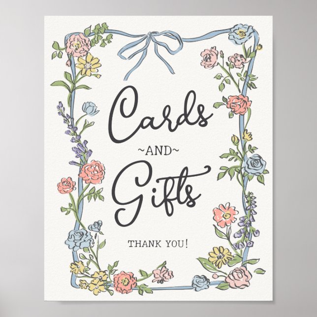 Póster Tarjetas Florales y Regalos para el Fiesta del Jar (Frente)