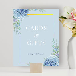 Póster Tarjetas Hydrangea Azul Regalos Ducha Rótulo Poste