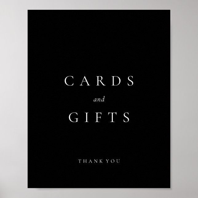 Póster Tarjetas Negras y Regalos de Boda (Frente)