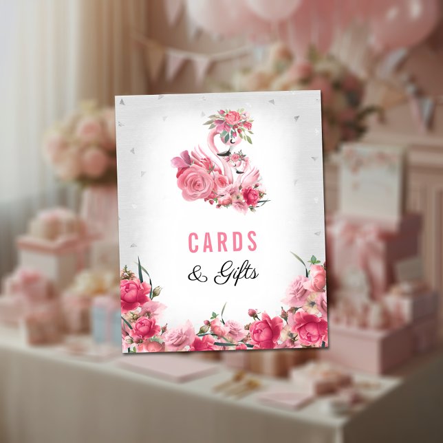 Póster Tarjetas Regalos Baby Shower Silver Flamingo Balle (Subido por el creador)