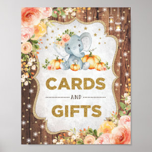 Póster Tarjetas rusas y regalos Calabaza Elefante Baby Sh
