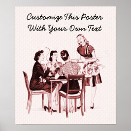 Póster Tarjetas y café retro