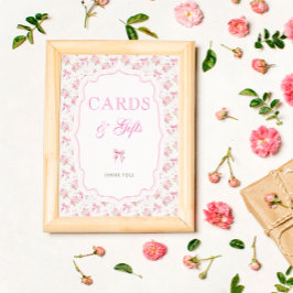 Póster Tarjetas y obsequios para el amor de Bow Rosado