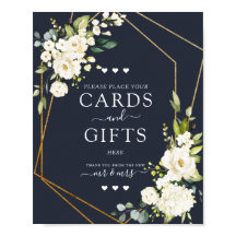 Tarjetas y regalo de floral blanca geométrica de c