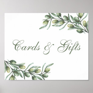 Póster Tarjetas y regalos. Aceitunas. Boda de verano ital
