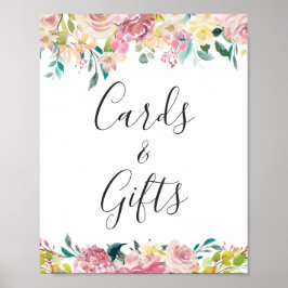 Póster Tarjetas y regalos acuarela Pastel Moda Rótulo Flo