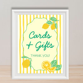 Póster Tarjetas y Regalos Amarillo Verde Limón Graduación