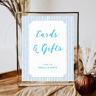 Póster Tarjetas y regalos azul salvia para boda y ducha d