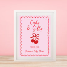 Tarjetas y regalos Baby Shower con mano de cerezo