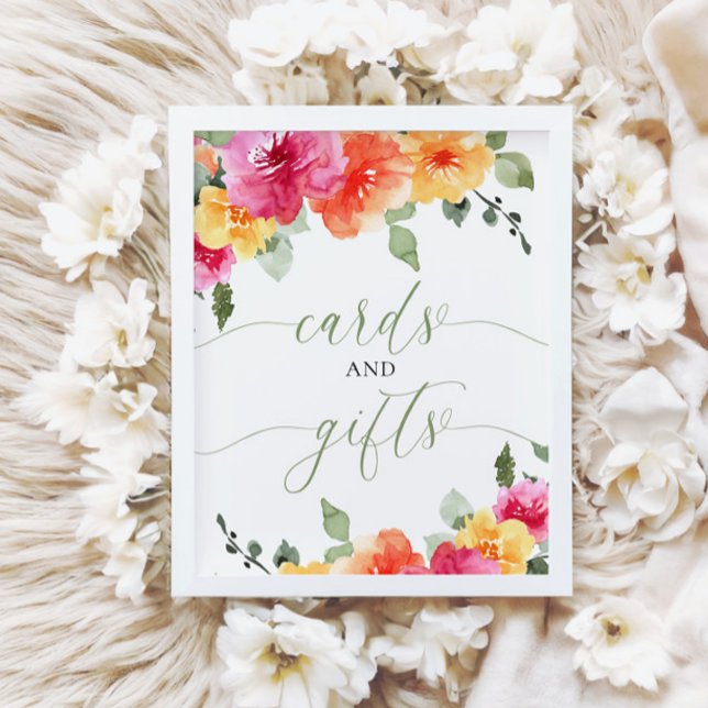 Póster Tarjetas y regalos bebé ducha colorida floral (Subido por el creador)