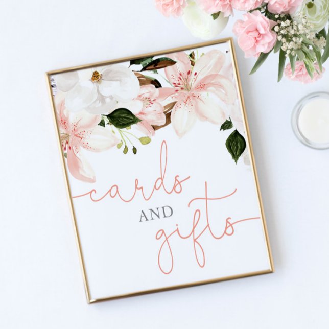Póster Tarjetas y regalos bebé signo de ducha rosa floral (Subido por el creador)