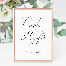 Póster Tarjetas y regalos Boda de guión de elegancia vint