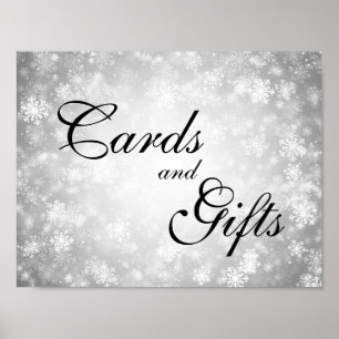 Póster Tarjetas y regalos Boda Invierno Wonderland Plata
