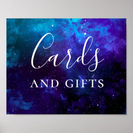 Póster Tarjetas y regalos. Boda noche galaxia espacial na