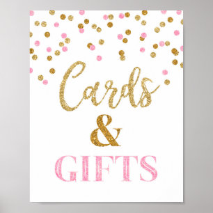 Póster Tarjetas y regalos Boda Rótulo Confetti de oro ros