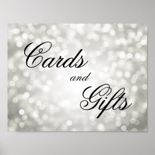 Póster Tarjetas Y Regalos Boda Rótulo Luces De Bokeh Plat