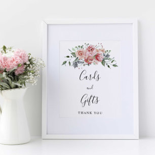 Póster Tarjetas y regalos Boda Rubor Rosado de guión rosa
