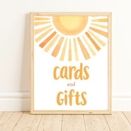 Póster Tarjetas y regalos boho brillante sol de colores