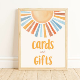 Póster Tarjetas y regalos boho sol tonos apagados