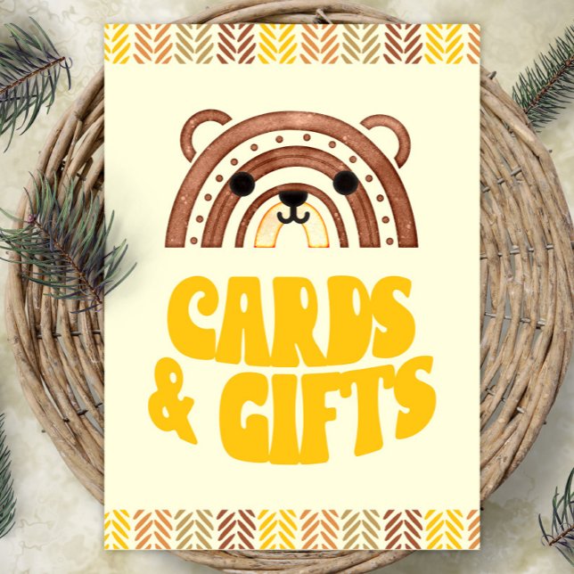 Póster Tarjetas y regalos Boho Woodland Bear Cumpleaños (Subido por el creador)