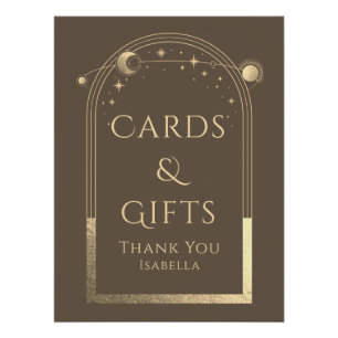 Póster Tarjetas y regalos celestiales Mocha Gold