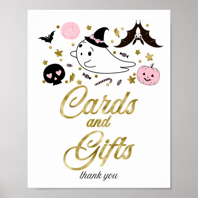 Póster Tarjetas y regalos Chica de Halloween Rótulo Baby  (Frente)